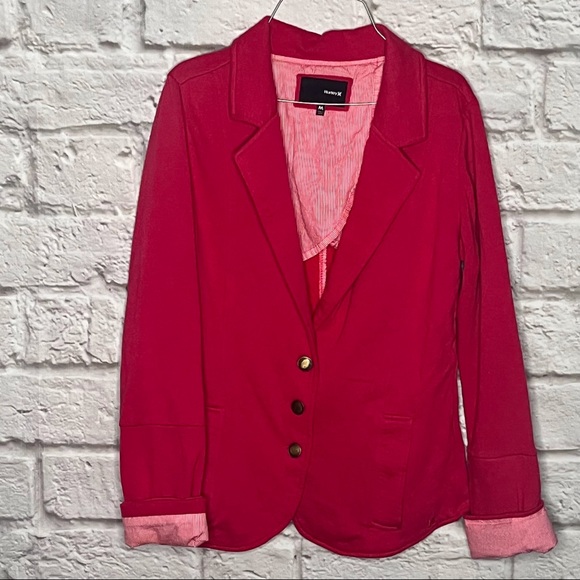 Hurley Jackets & Blazers - Hurley Women's‎ Pink Button Jacket Size Medium